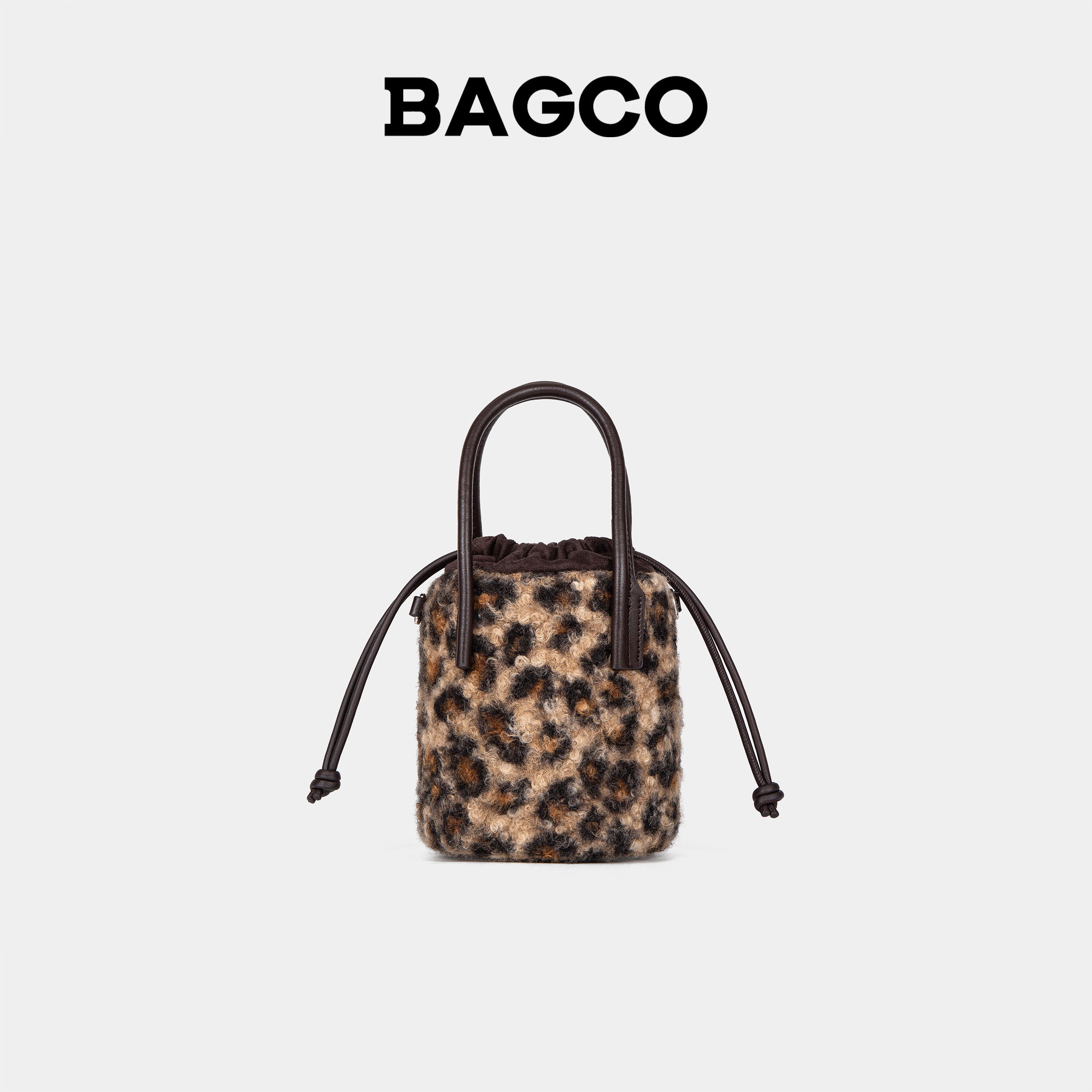 BAGCO“豹豹包”卷毛绒豹纹可调节手提斜挎水桶包,箱包皮具/热销女包/男包,水桶包,淘宝优惠券,粉丝福利购,淘宝优惠卷
