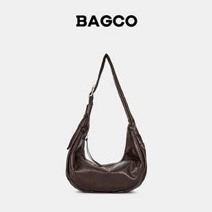 复古牛角包大容量饺子斜挎包 bagco新款 李佳琦直播间