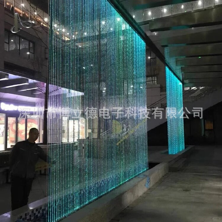 光纤装饰拉线水帘水幕尼龙流水景观水幕墙瀑布数字室外室内展厅