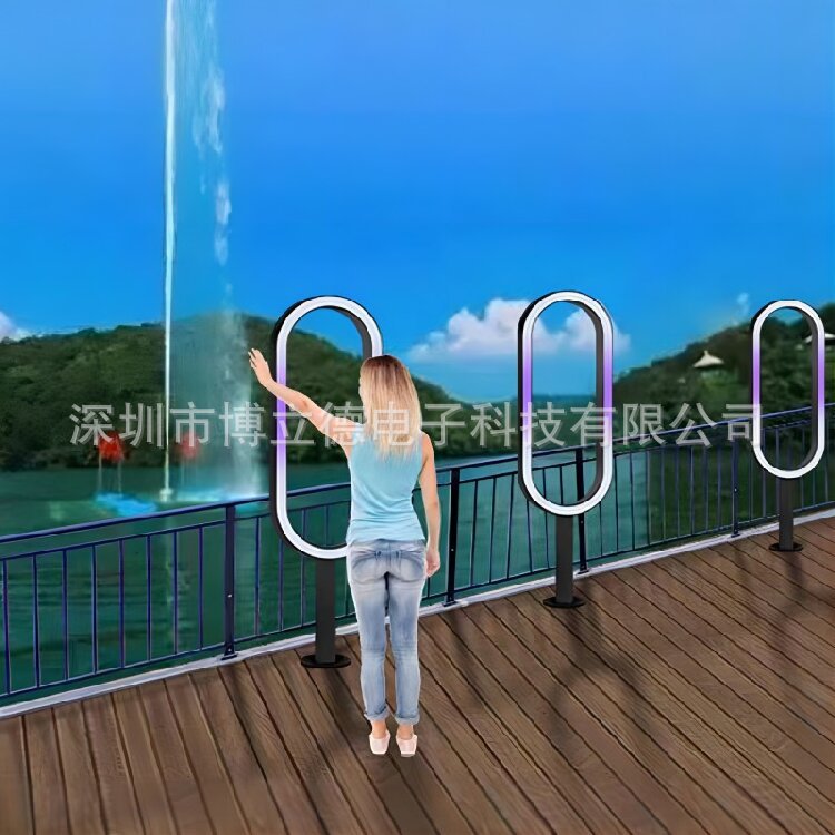 户外公园景点AI互动手势手势感应互动脚踏感应喷泉广场游乐设施