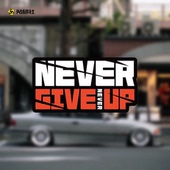 贴研社 创意文字反光贴纸汽车玻璃贴车身贴防水贴 NEVER GIVE