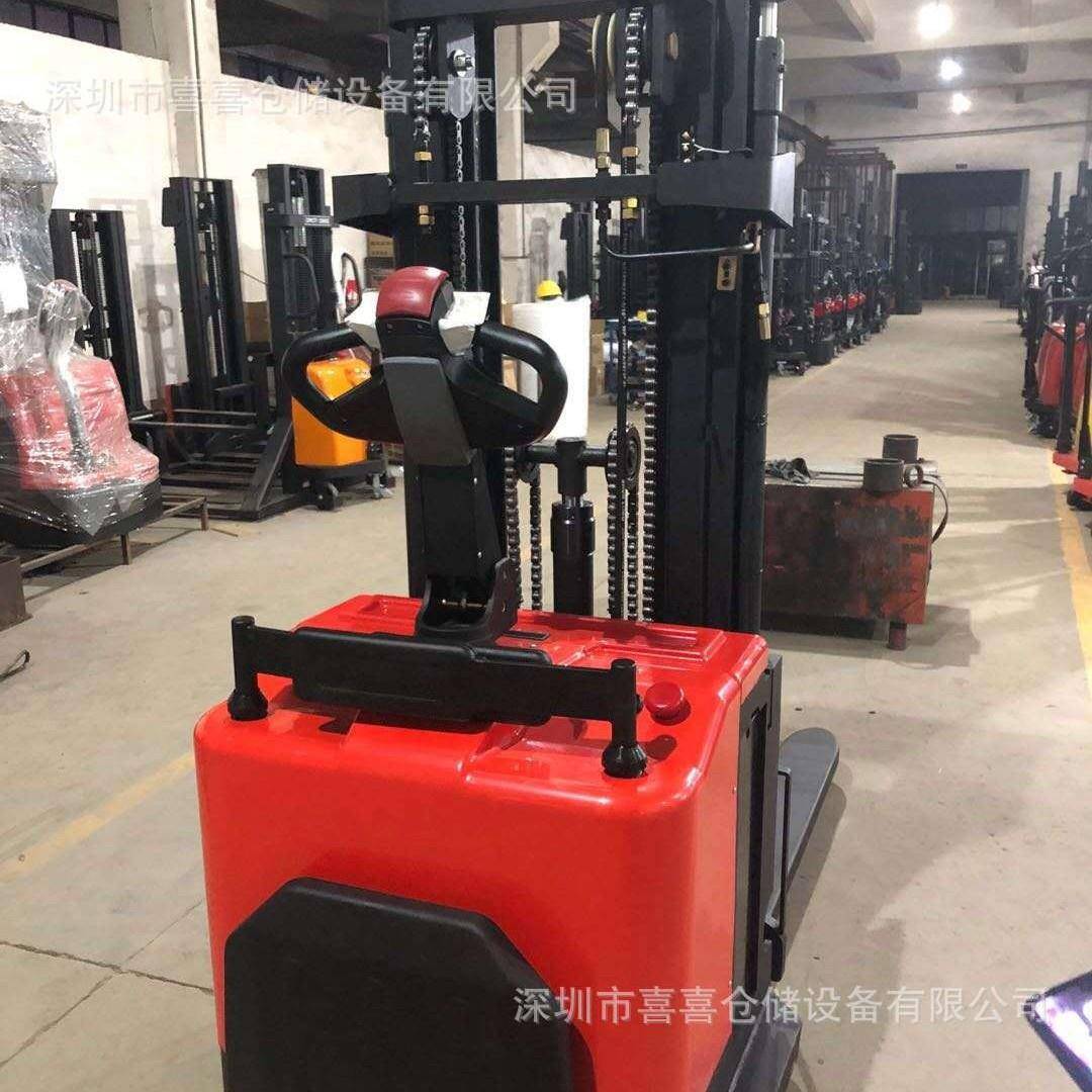 好拉站驾式1.5吨电动堆高车三门架4.5/5米电动叉车堆垛车