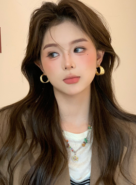 C形金线耳环女2025新款爆款高级感轻奢绝美独特漂亮超火耳扣耳饰