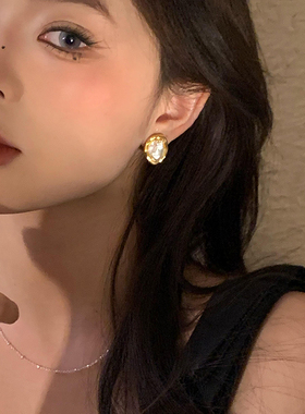 浪漫crush~法式温柔风金边珍珠耳环女轻奢高级感耳钉独特气质耳饰