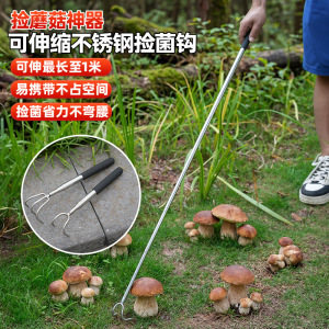 伸缩捡菌子小耙子拾菌找拾蘑菇菌工具耙捞肉钩子赶海神器长柄