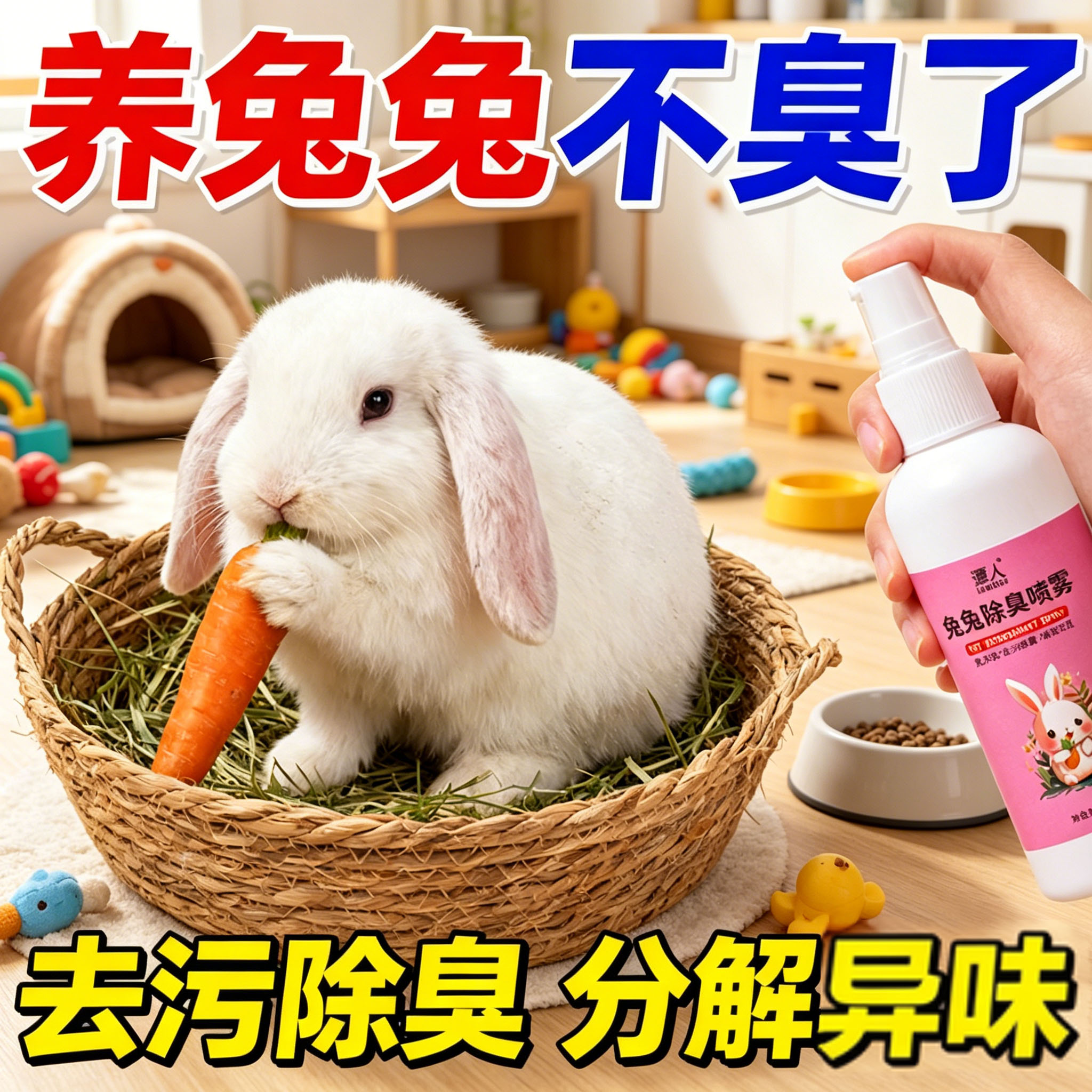 兔子除臭剂粪便分解去味喷雾清洁小宠物除臭垂耳兔侏儒兔消臭