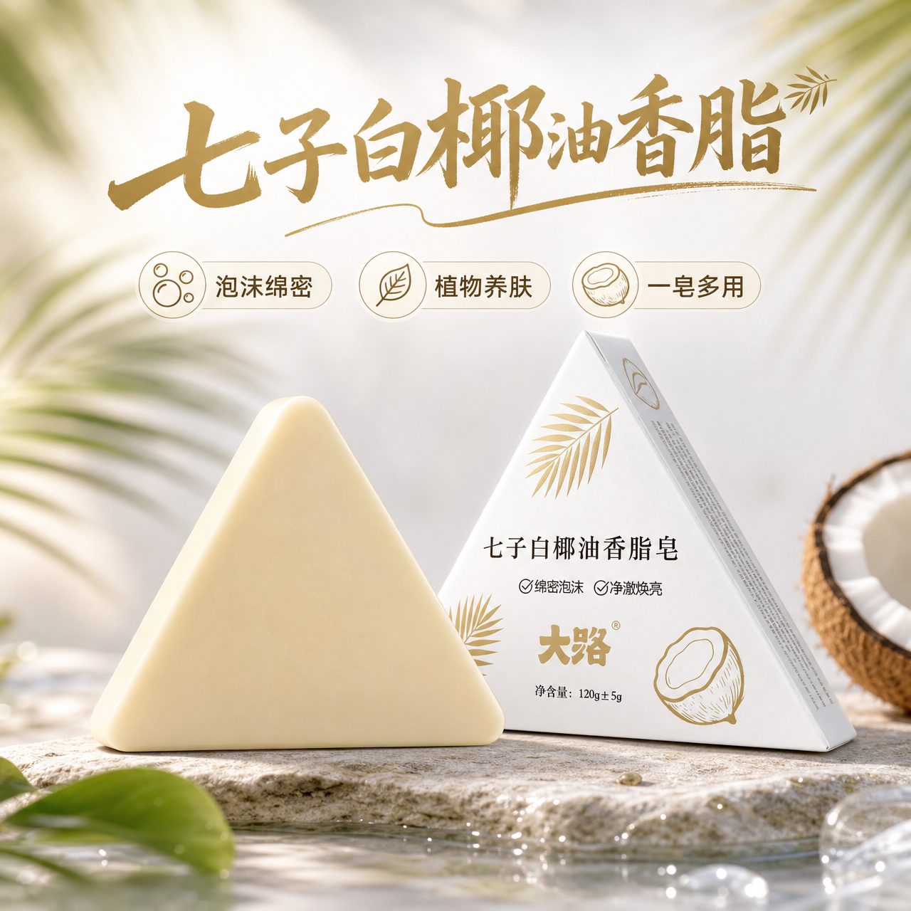 七子白香皂草本配方温和更洁净肤