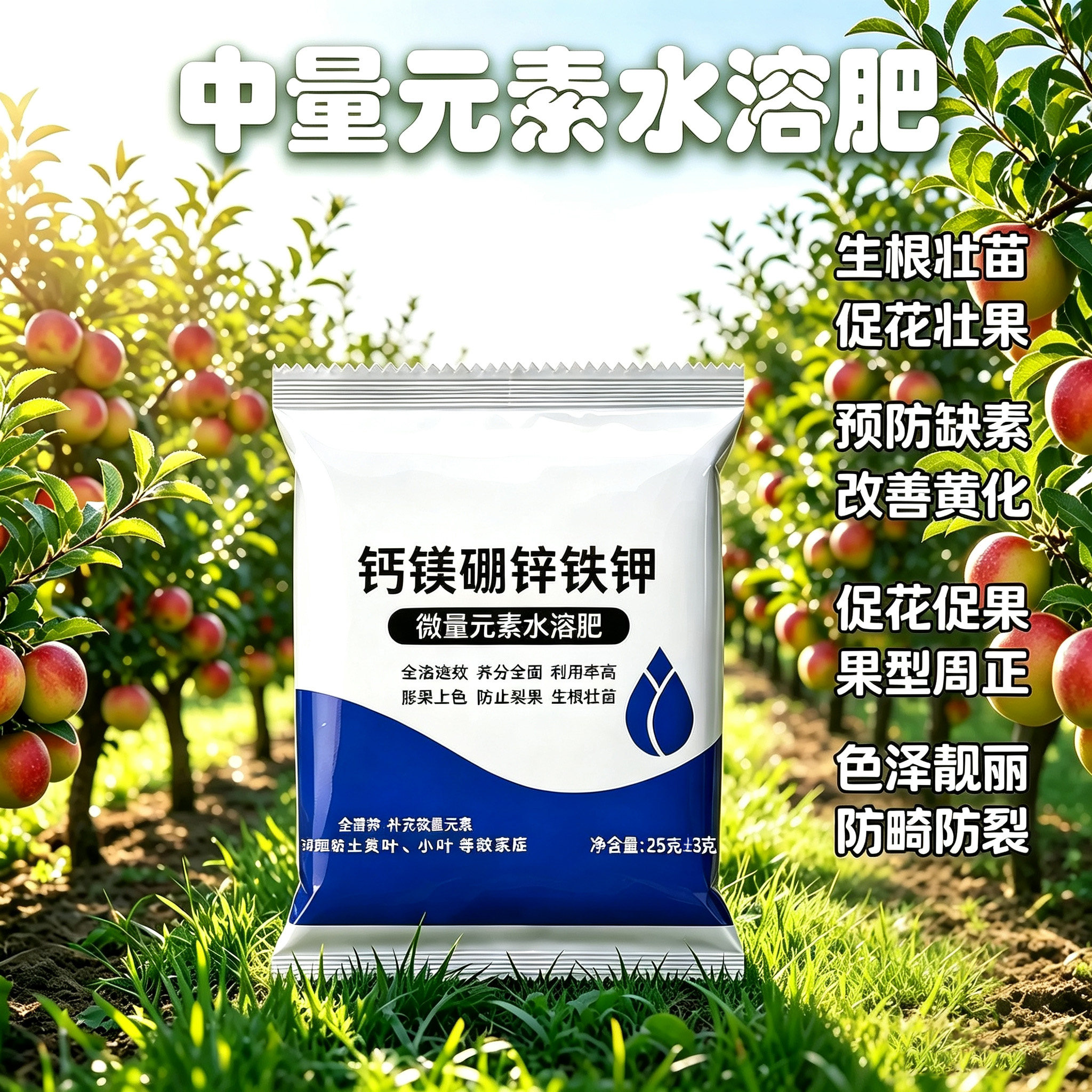钙镁硼锌铁钾中微量元素水溶肥