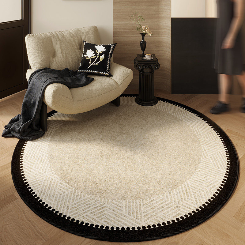 轻奢风圆形地毯法式复古沙发摇椅地垫防滑卧室客厅高级感圆毯,居家布艺,地毯,淘宝优惠券,粉丝福利购,淘宝优惠卷