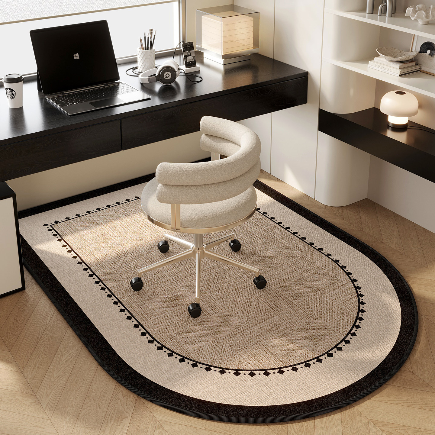 书房地毯卧室客厅电脑书桌学习法式高级感椅子脚垫转椅垫防滑地垫,居家布艺,转椅地垫,淘宝优惠券,粉丝福利购,淘宝优惠卷