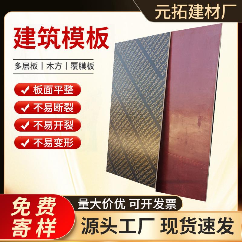 建筑模板整张木工板工地工程支模用木板红板清水板材