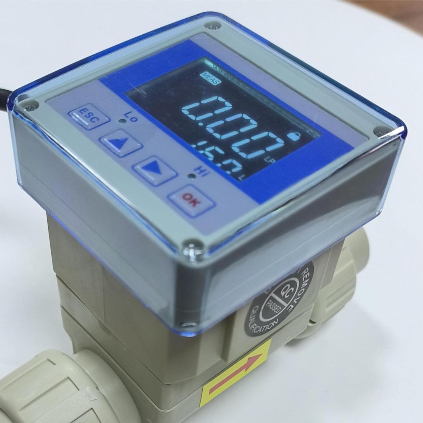 叶轮流量计流量传感器塑料转轮式耐腐蚀型带液晶显示