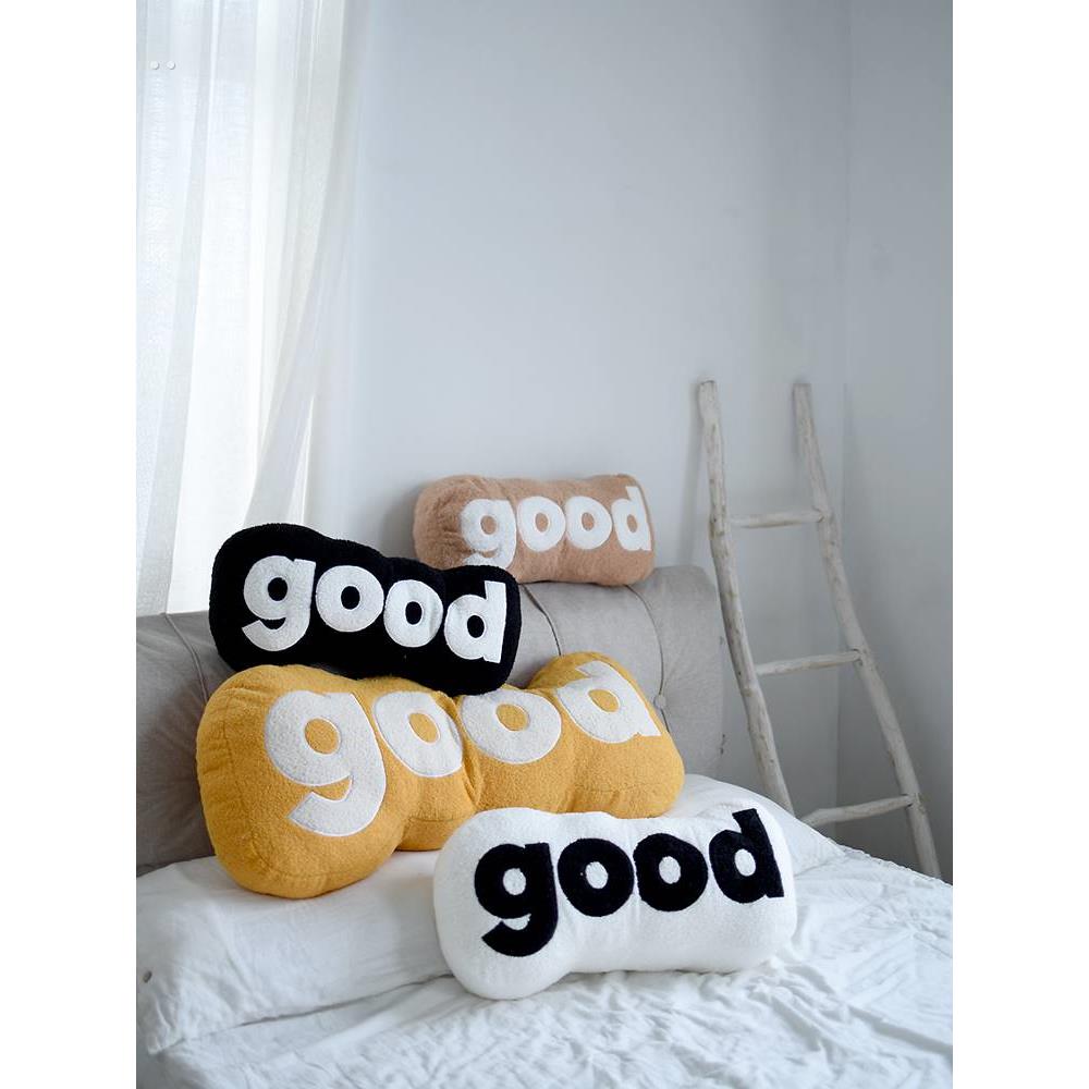 创意字母good抱枕夹腿长条枕床头靠枕汽车民宿装饰沙发靠垫午休枕