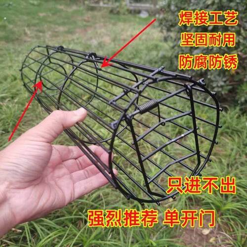 新款捕鼠神器圆形单双开门哈鼠笼老鼠户外笼子哈哈鼠笼竹子钢筋笼