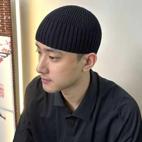 光板地主帽男女士秋冬季雅痞大头围保暖帽子毛线帽冷帽针织瓜皮帽