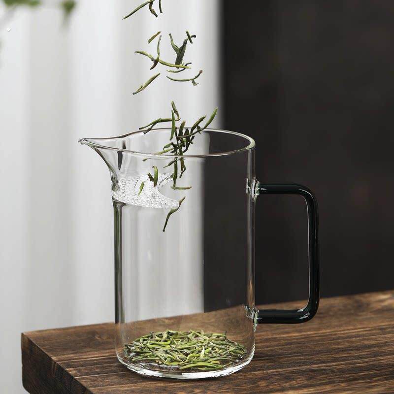 泡茶专用玻璃杯带滤网透明茶具一体式月牙公道杯大容量高档分茶器