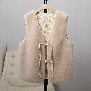 独特漂亮马甲新冬天马甲女款外穿绝美叠穿马甲国风时尚洋气外马夹