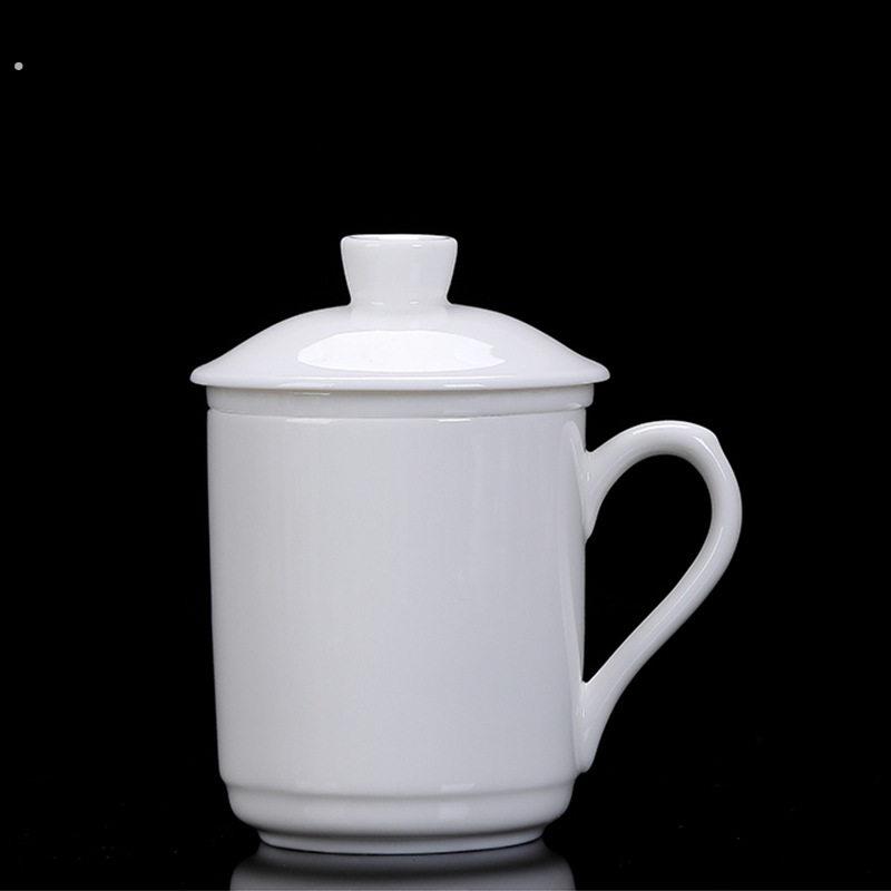 生产办公杯工厂高档白瓷会议杯开会茶杯马克杯喝茶水杯定制陶瓷杯