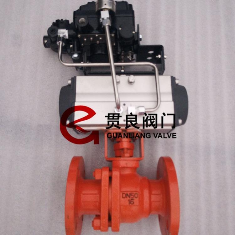 气动衬氟球阀Q641F4-16C碳钢法兰耐酸碱耐腐蚀气动紧急切断阀非