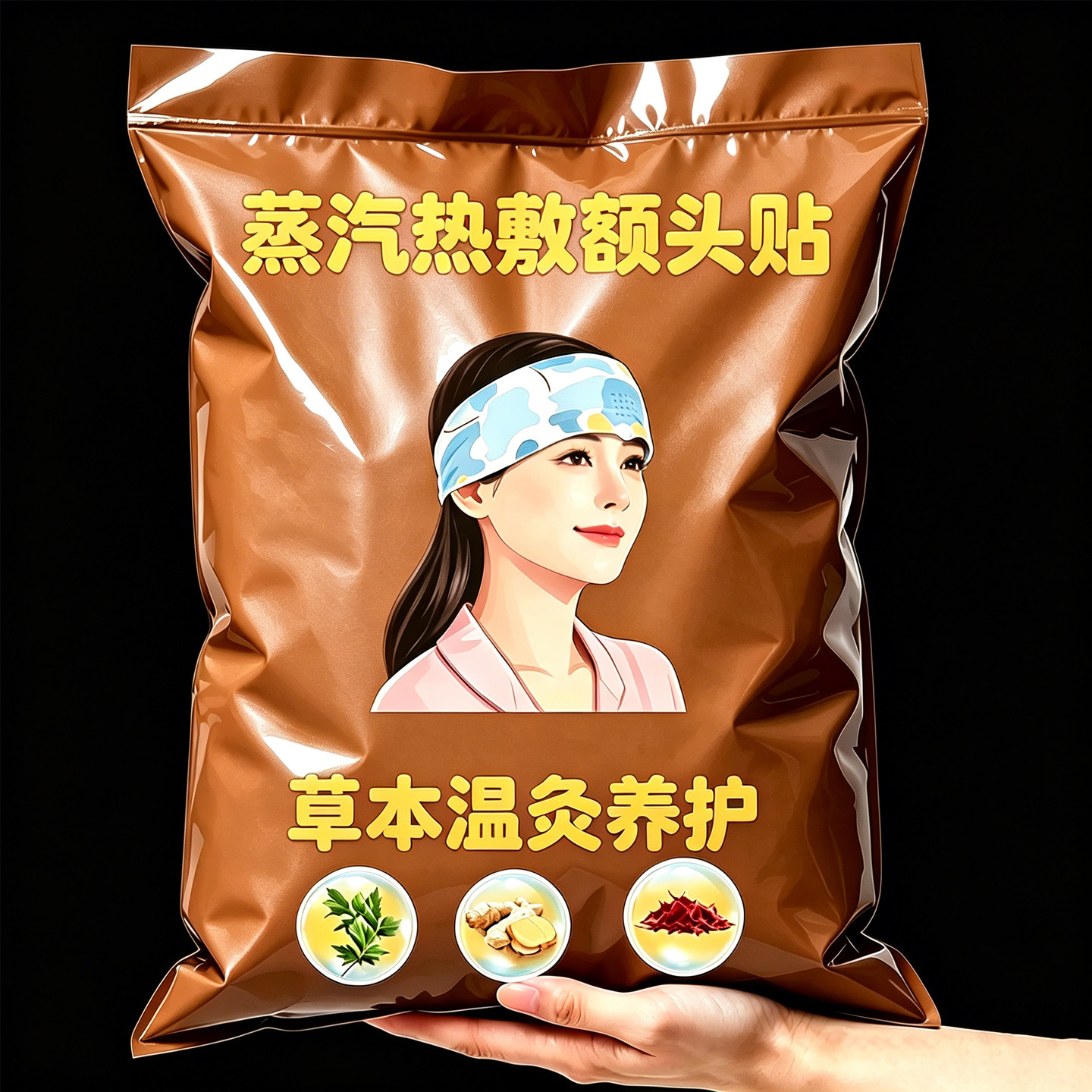 艾草蒸汽暖额热敷贴防风保暖
