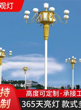 中华灯路灯灯罩玉兰灯广场景观灯6/7/8/9/10米LED高杆中华灯
