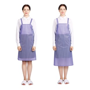 韩国进口半透明防水防油条纹围裙咖啡店餐馆服务员工作服厨房餐饮