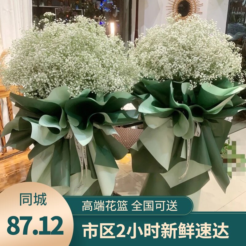 开业乔迁满天星花篮端庆开张鲜花速递合肥南京广州配送店