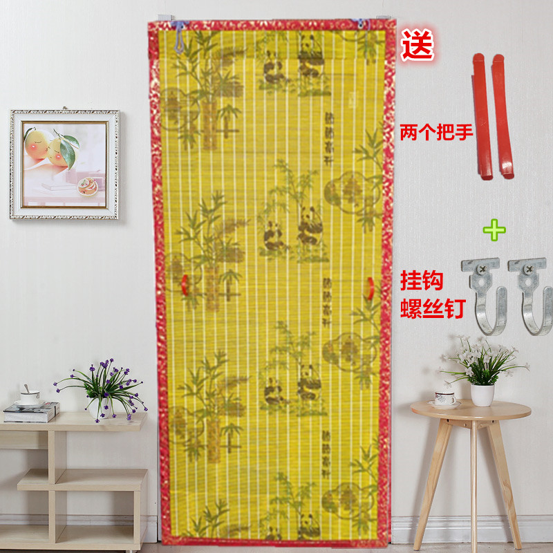 网纱竹门帘夏季印花门帘挂帘卷帘蚊蝇通风厨房帘
