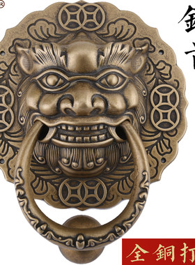 仿古兽头门环中式古代门狮头门拉手拉把木门复古