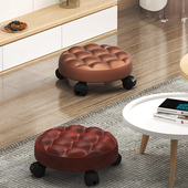 滑轮矮凳移动带轮小凳子擦地凳儿童学步凳施工小椅子美缝小圆板凳