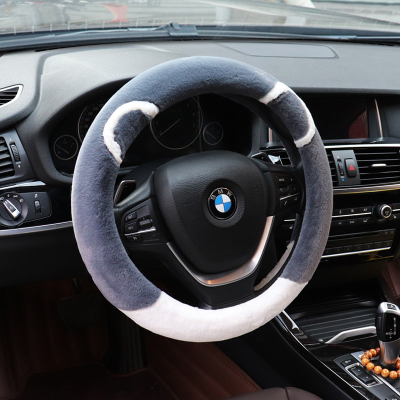 汽车方向盘套女款冬季毛绒保暖韩国可爱车把套防滑吸汗四季通用