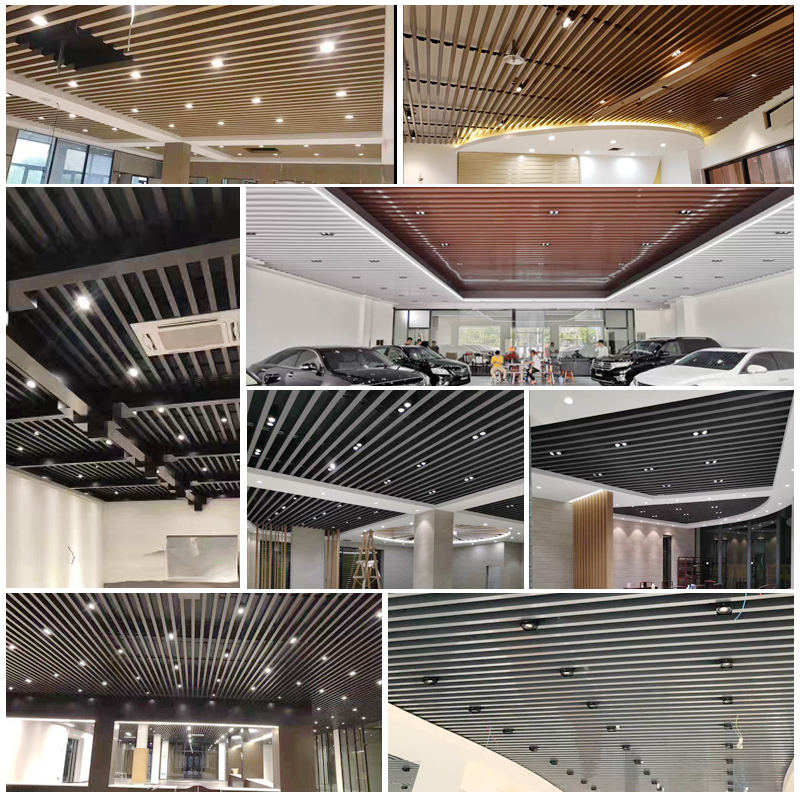 铝方通吊顶专用led灯双头射灯方形木方通筒灯明装无边框cob斗胆灯