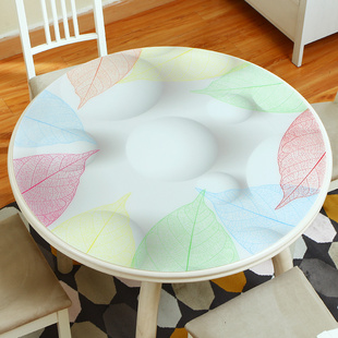 圆桌桌布家用防水防烫防油免洗pvc餐桌L垫大台布圆形软塑料玻璃