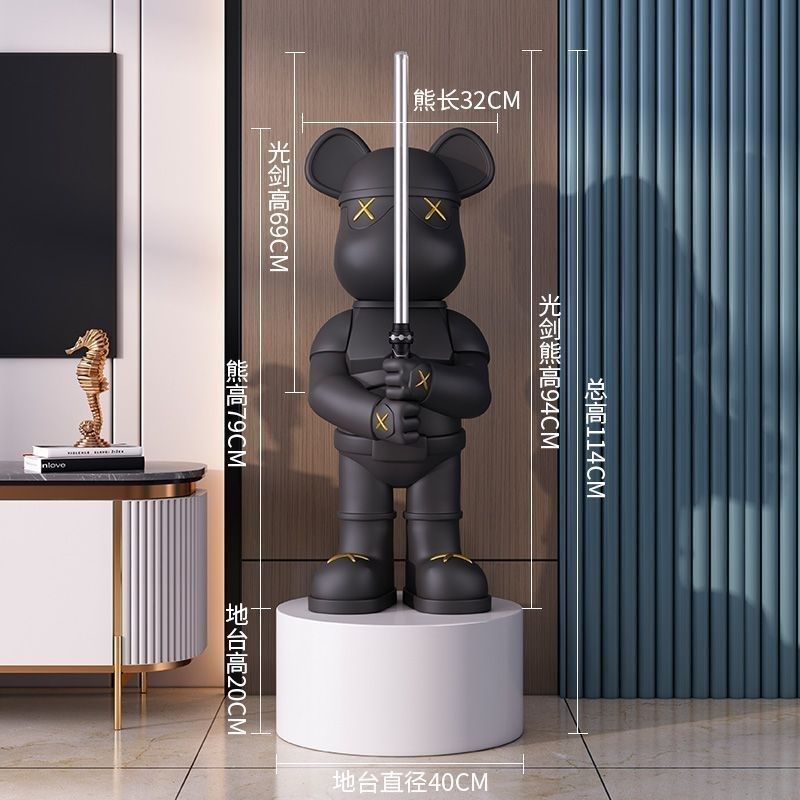 暴力熊潮流光剑玄关落地公仔客厅电视柜装饰家居礼品,家居饰品,落地摆件,淘宝优惠券,粉丝福利购,淘宝优惠卷
