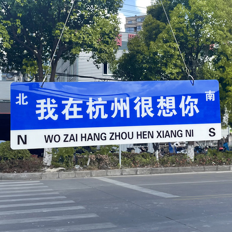 网红门牌定路牌指示牌路标我在哪里重庆杭州南京温州很想你的风还