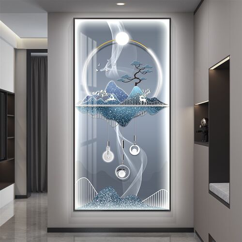 入户玄关画走廊过道竖版挂画简约现代壁画