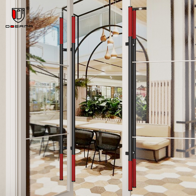 高档玻璃门拉手皮革玫黑金圆管对装推拉有框门通顶把手订