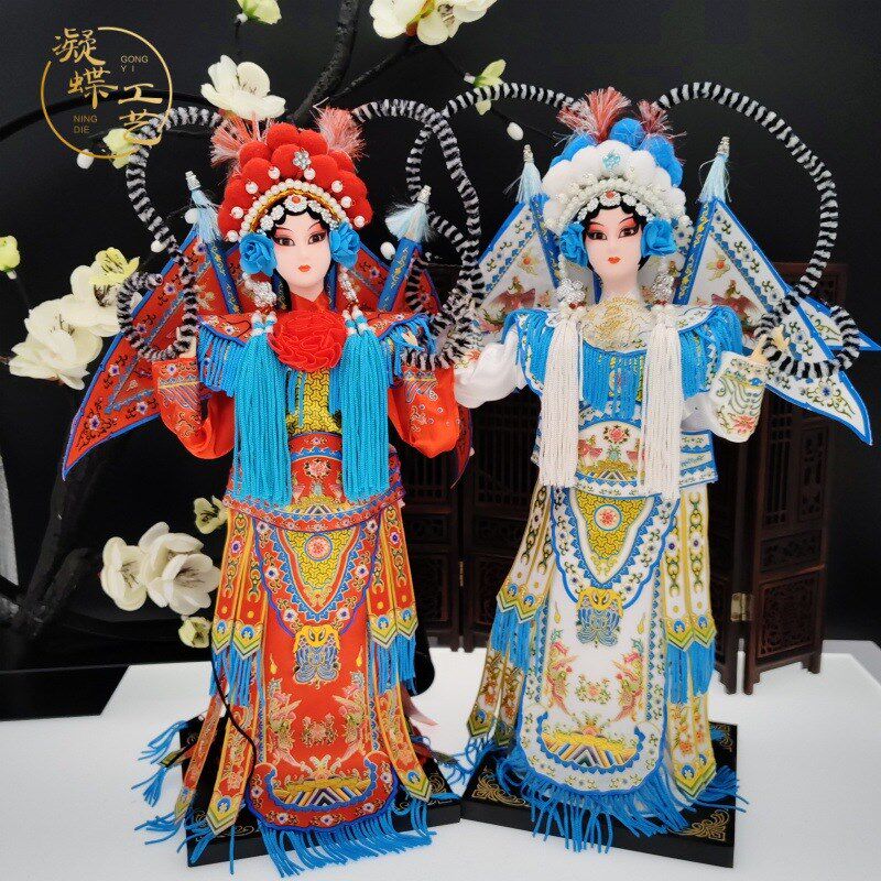 中国风国潮品寸京剧戏曲脸谱绢人娃娃节日家居