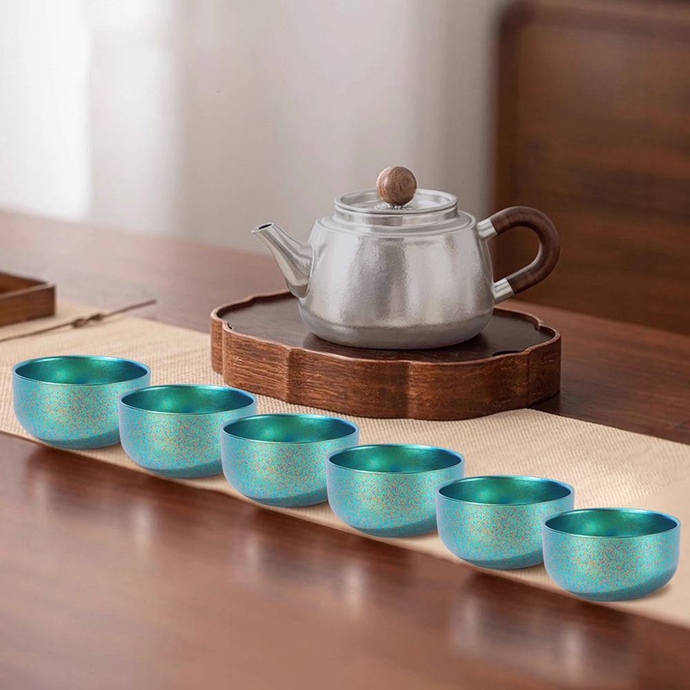 高档轻奢纯钛茶具套装