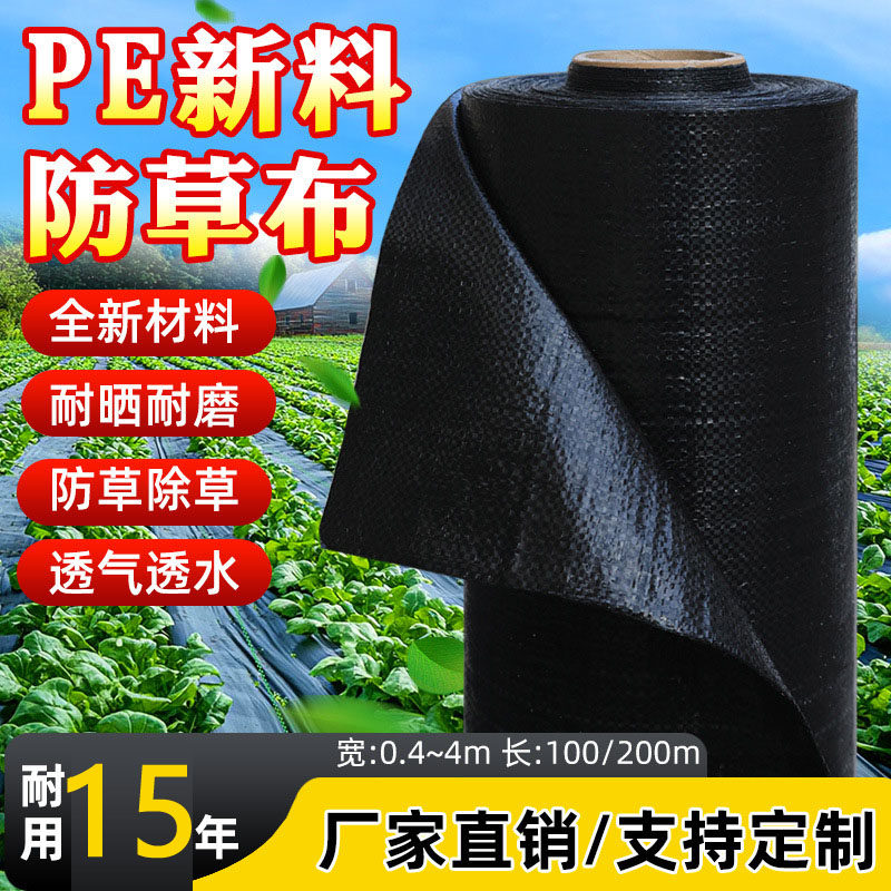 防草布除草布耐用地膜透气保湿园艺地布盖果树地布打孔防草布地钉