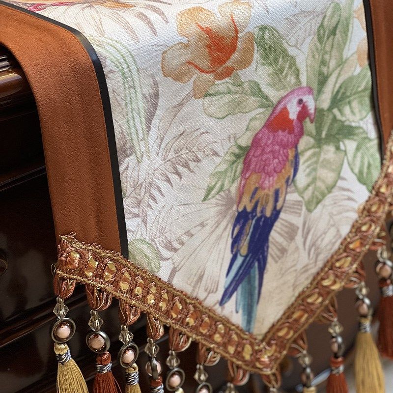 每天都在认真做创造 浪漫美式茶几桌桌旗 森林舞会 北美风