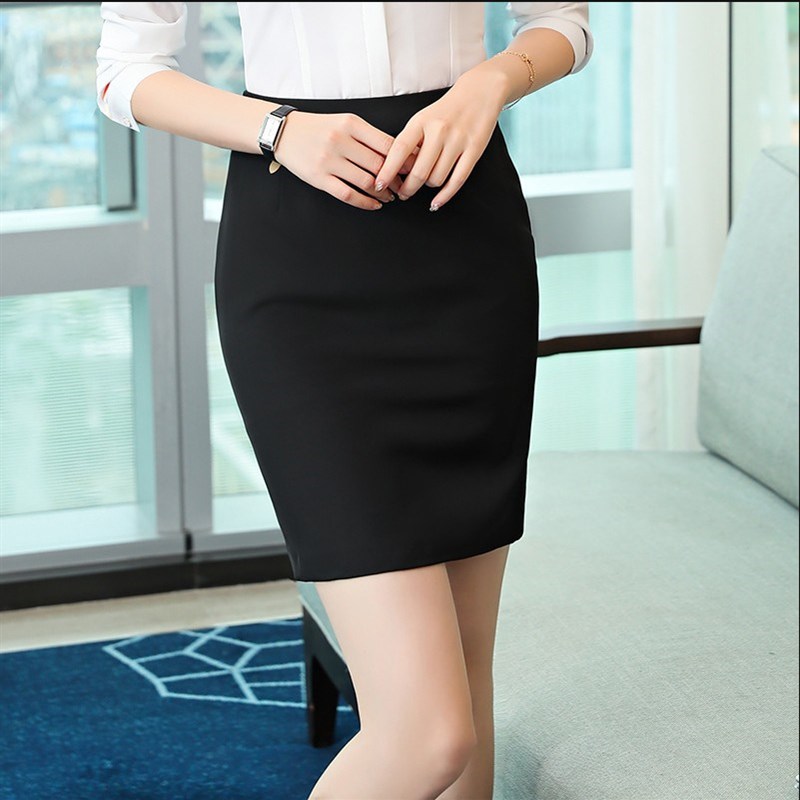 定制女士OL风春夏职业西装裙修身显瘦蓝色包臀裙一步裙短裙工作裙