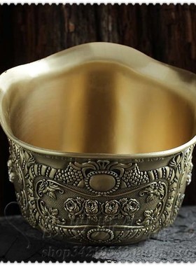 欧式家用合金属青古铜垃圾筒收纳桶创意果皮杂物筒纸篓桌面垃圾桶