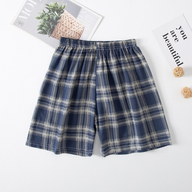 男童睡裤棉绸短裤居家薄款小孩纯棉夏季肥大童家居女童儿童睡衣裤