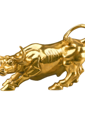 铜牛摆件黄铜华尔街生肖牛牛气冲天家居客厅卧室走廊装饰开业礼品