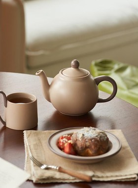 肆月茶壶套装泡茶壶紫色家用陶瓷英式一人用下午茶凉水壶生日礼物