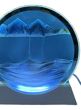 发光流沙画摆件3d立体客厅装饰品居家玄关酒柜女生日礼物创意沙漏