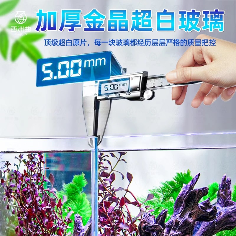 超白鱼缸桌面缸生态斗鱼缸金鱼乌龟缸造景家用小型水草养鱼玻璃缸