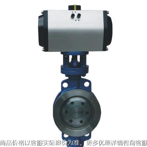 阀门-三偏心四氟密封蝶阀标准体D673F-16CGT气缸304板软气动