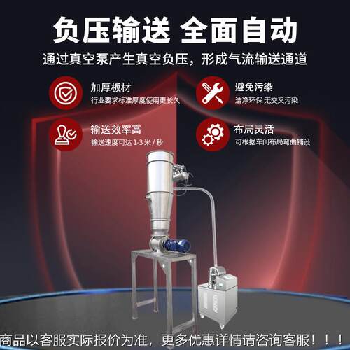 供应猫间砂粉料无ALK尘送负压输设备生全自动产线歇连续真空上料